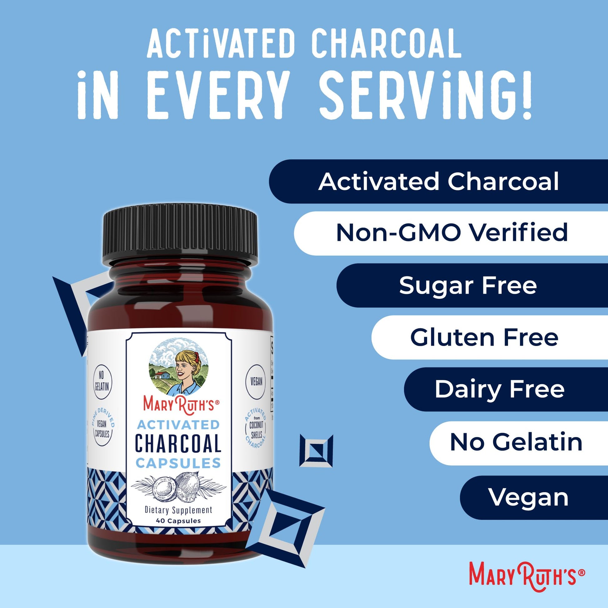 MARYRUTH'S Organics Activated Charcoal Capsules | Substance Adsorption | Derived from Coconut Shells | Vegan Capsules from Pine Trees - PrimeBioHealth - canada supplements