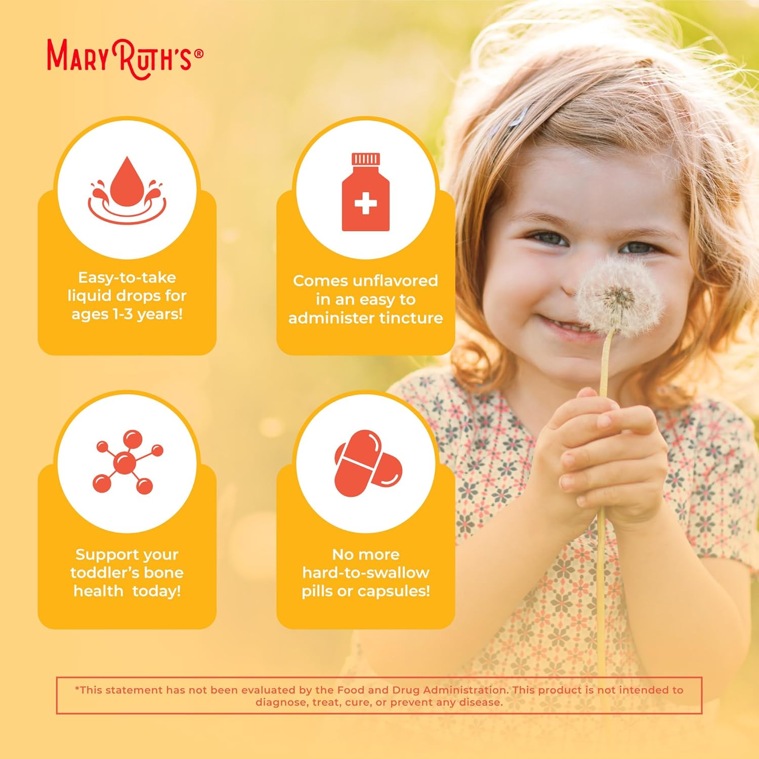 MARYRUTH'S Organics Vitamin D3 | Vitamin K2 | Vitamin D3 K2 Drops | K2 D3 Vitamin Liquid Supplement for Toddlers | Kids Supplement for Calcium Absorption Strong Bones | Vegan | Gluten Free | 1 Fl Oz - PrimeBioHealth - canada supplements