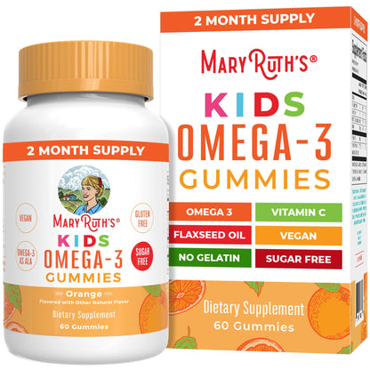 MARYRUTH'S Vegan Omega 3 Gummies for Kids 2+, 2 Month Supply, Sugar Free, Omega 3 Supplement with Vitamin C, Flaxseed Oil, Immune Support - PrimeBioHealth - canada supplements