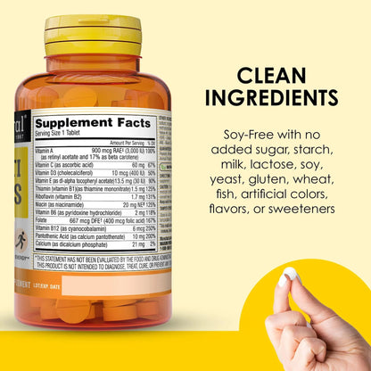 MASON NATURAL Mini Multi Vitamins, Vitamins A, C, D3, E, B1, B2, B3, B6, B12, Folate and Calcium for Overall Health, 1 Year Supply - PrimeBioHealth - canada supplements