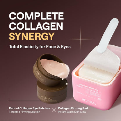 Mediheal Retinol Collagen Under Eye Patches - Korean Hydrogel Eye Pads (60 patches) with 95% Retinol & Collagen - PrimeBioHealth - canada supplements