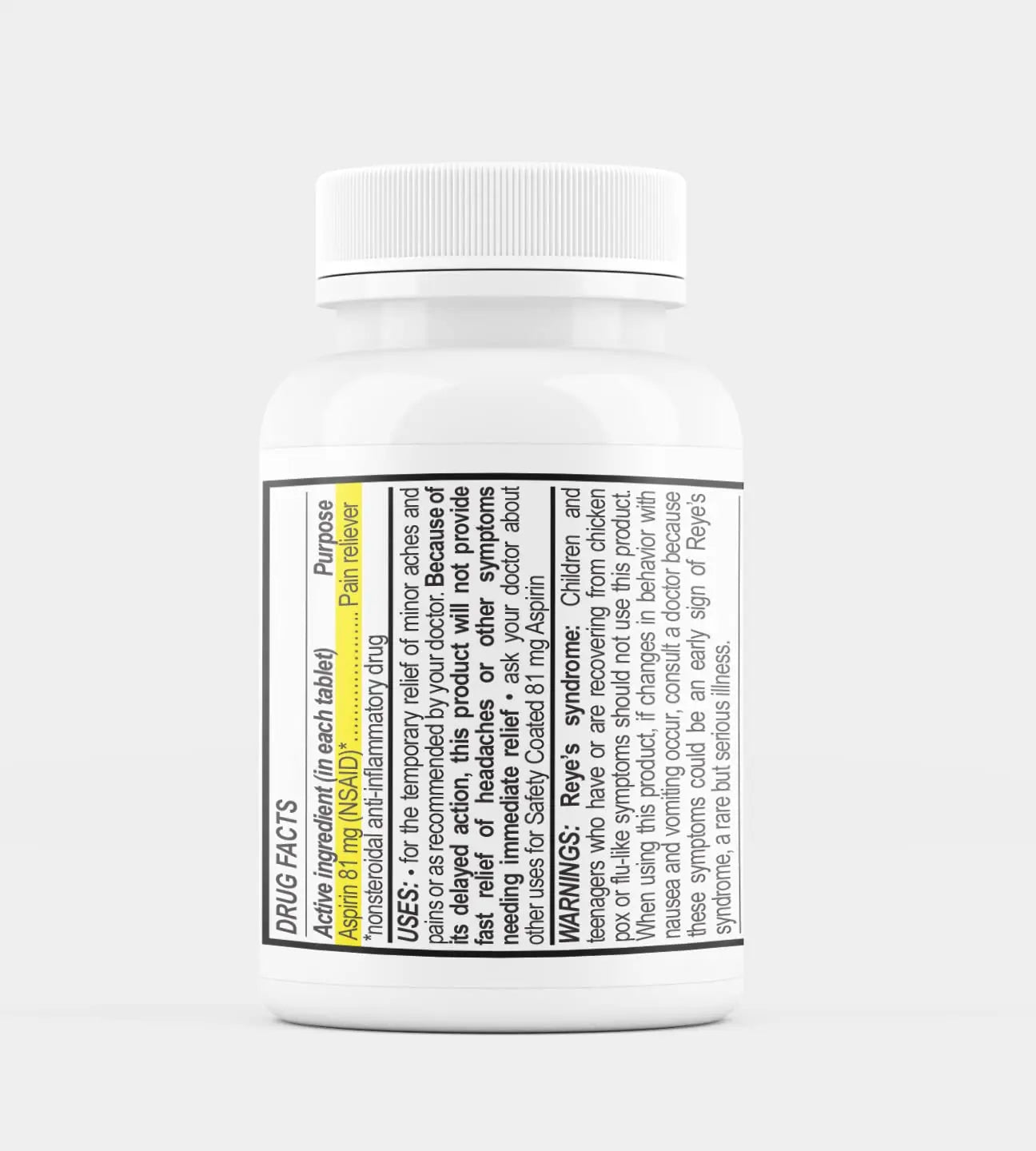 MedPlus Low Dose Aspirin 81 mg - 500 Tablets | Enteric Coated | Pain Reliever for Minor Aches and Pains, Fever Reducer - Made in USA - PrimeBioHealth - canada supplements