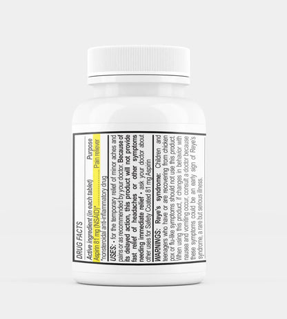 MedPlus Low Dose Aspirin 81 mg - 500 Tablets | Enteric Coated | Pain Reliever for Minor Aches and Pains, Fever Reducer - Made in USA - PrimeBioHealth - canada supplements