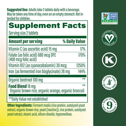 MegaFood Blood Builder Iron Supplement for Women & Men - Increase Iron Levels Without Side Effects - Combats Fatigue - Vitamin B12, Folic Acid & Vitamin C - PrimeBioHealth - canada supplements