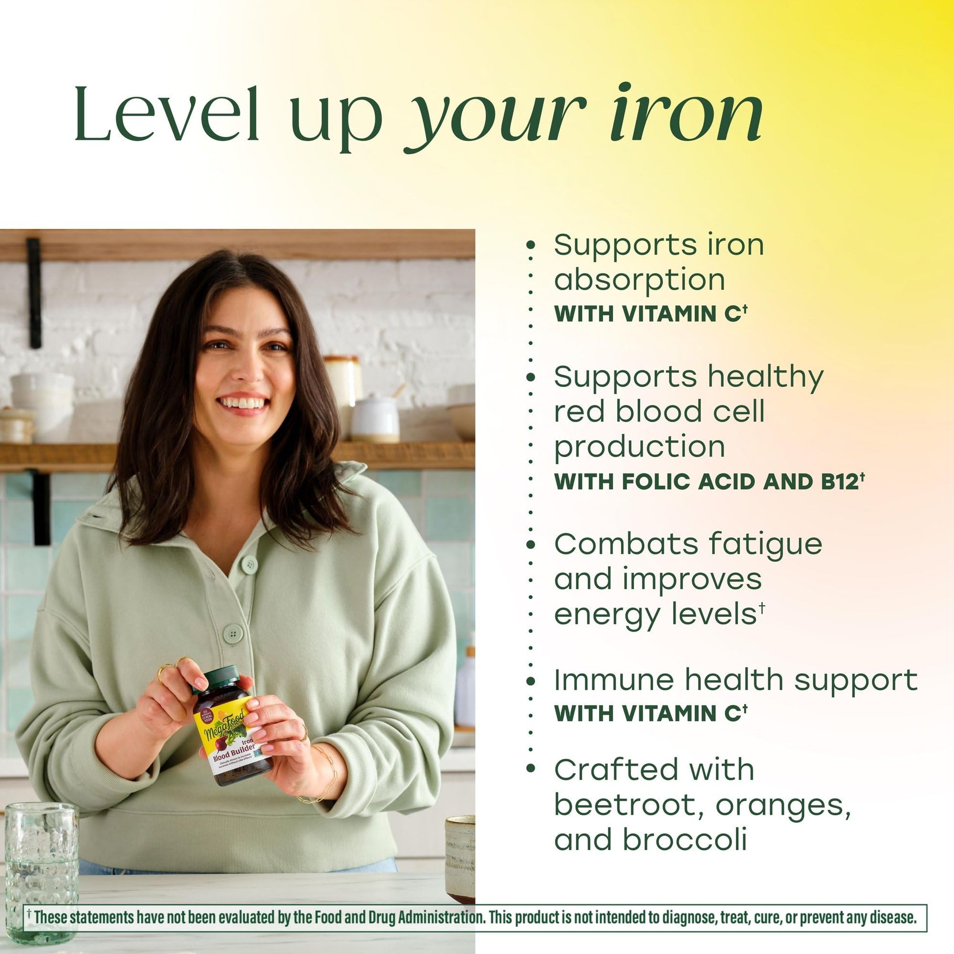 MegaFood Blood Builder Iron Supplement for Women & Men - Increase Iron Levels Without Side Effects - Combats Fatigue - with Vitamin B12, Folic Acid - PrimeBioHealth - canada supplements