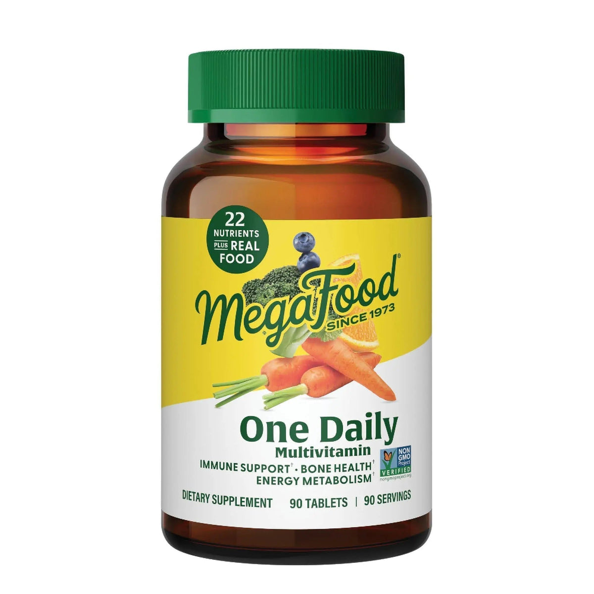 MegaFood One Daily Multivitamin for Women and Men, Immune Support Supplement with Real Food, Vitamin C & Vitamin B, Bone Health, Cellular Energy Metabolism, Vegetarian - PrimeBioHealth - canada supplements