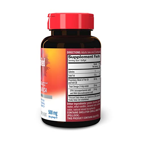 Megared Omega-3 Fish Oil + High Absorption Krill Oil 500mg Softgels, MegaRed Advanced 4in1 (80 count in a bottle) Concentrated Omega-3 Fish - PrimeBioHealth - canada supplements