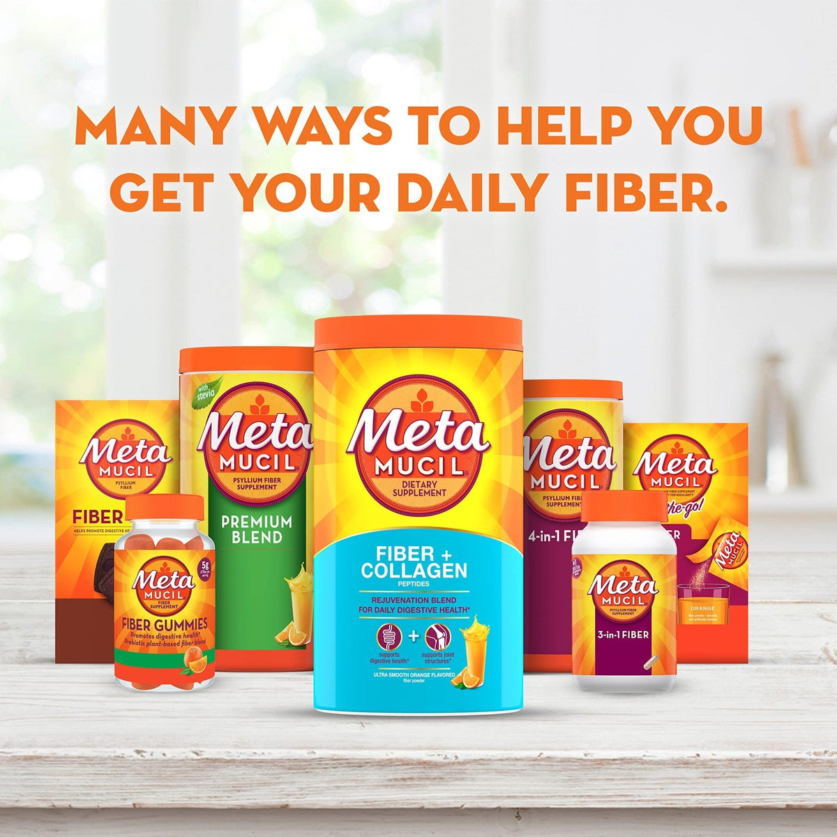 Metamucil Daily Fiber + Collagen, Psyllium Husk Powder, Plant Based Fiber Supplement, Sugar-Free with Stevia, 3-in-1 Fiber Supplement - PrimeBioHealth - canada supplements