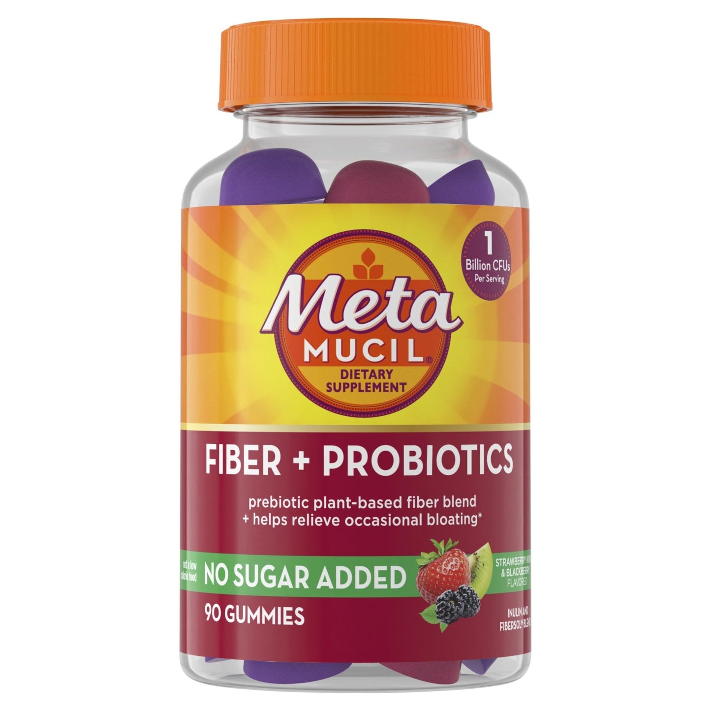 Metamucil Fiber Gummies for Adults with Probiotics for Bloating Relief, No Sugar Added Strawberry Kiwi BlackBerry Flavors, 5g Prebiotic - PrimeBioHealth - canada supplements