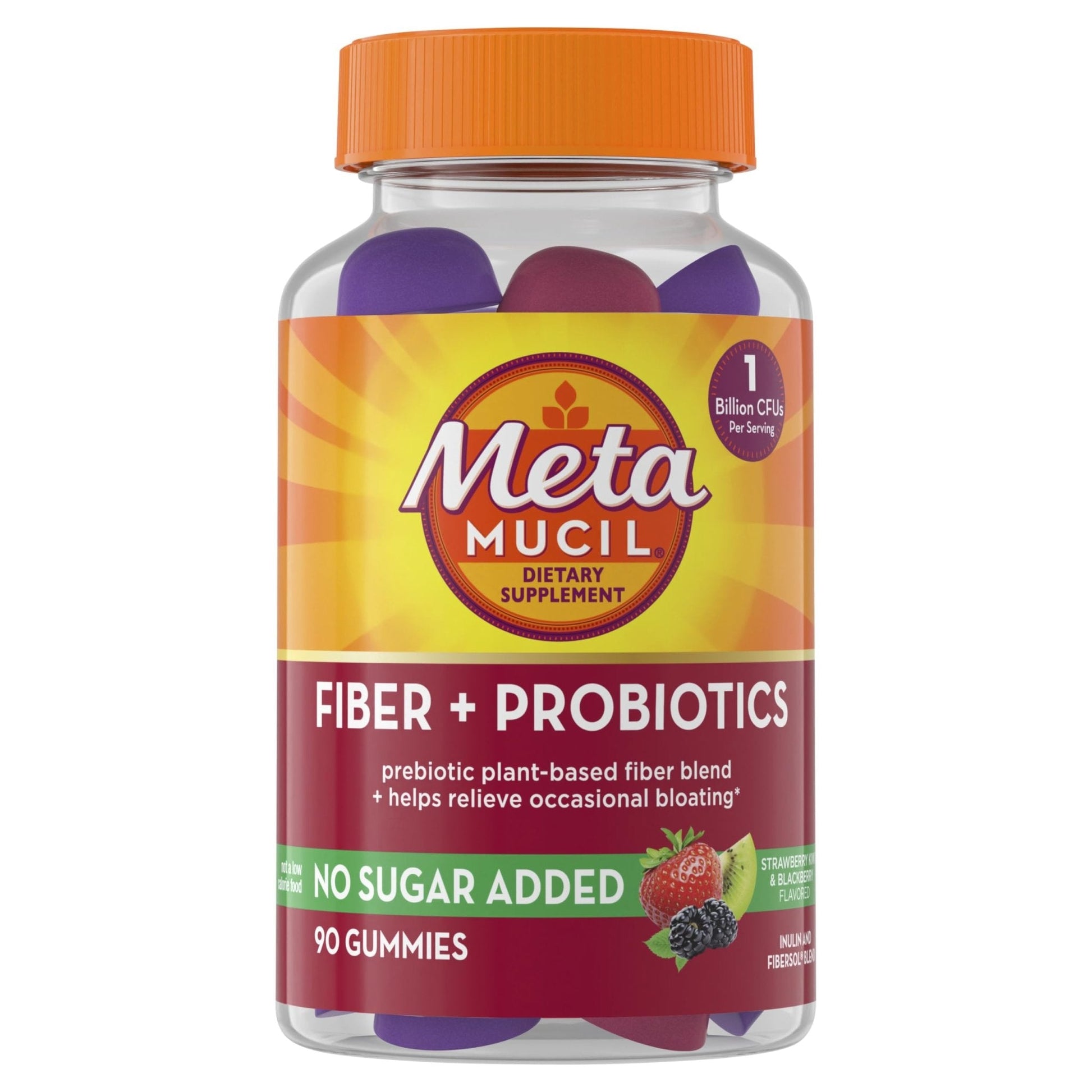 Metamucil Fiber Gummies for Adults with Probiotics for Bloating Relief, No Sugar Added Strawberry Kiwi BlackBerry Flavors, 5g Prebiotic - PrimeBioHealth - canada supplements