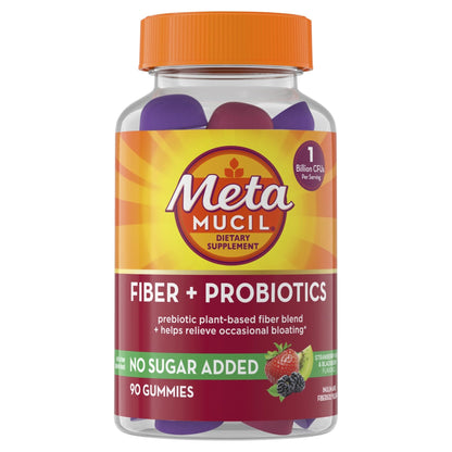Metamucil Fiber Gummies for Adults with Probiotics for Bloating Relief, No Sugar Added Strawberry Kiwi BlackBerry Flavors, 5g Prebiotic - PrimeBioHealth - canada supplements