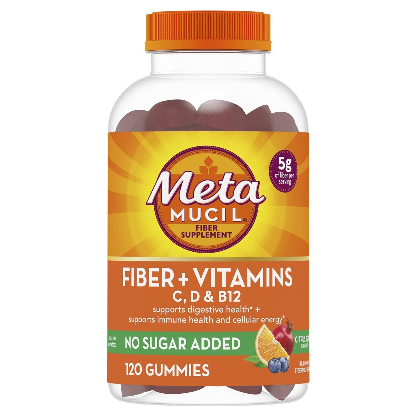 Metamucil Fiber Gummies for Adults with Vitamins C, D, B12 for Metabolism, No Sugar Added Citrus Berry Flavor, 5g Plant Based Prebiotic - PrimeBioHealth - canada supplements