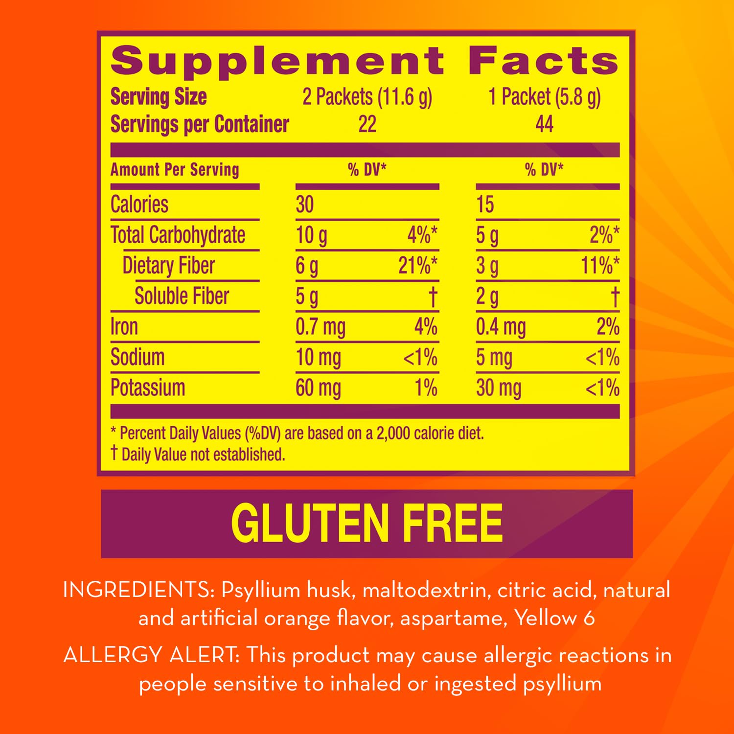 Metamucil On-the-Go Packets, Sugar-Free, 44 Packets, 4-in-1 Psyllium Husk Fiber Supplement, Orange Flavored, Individual Servings Great for Travel - PrimeBioHealth - canada supplements