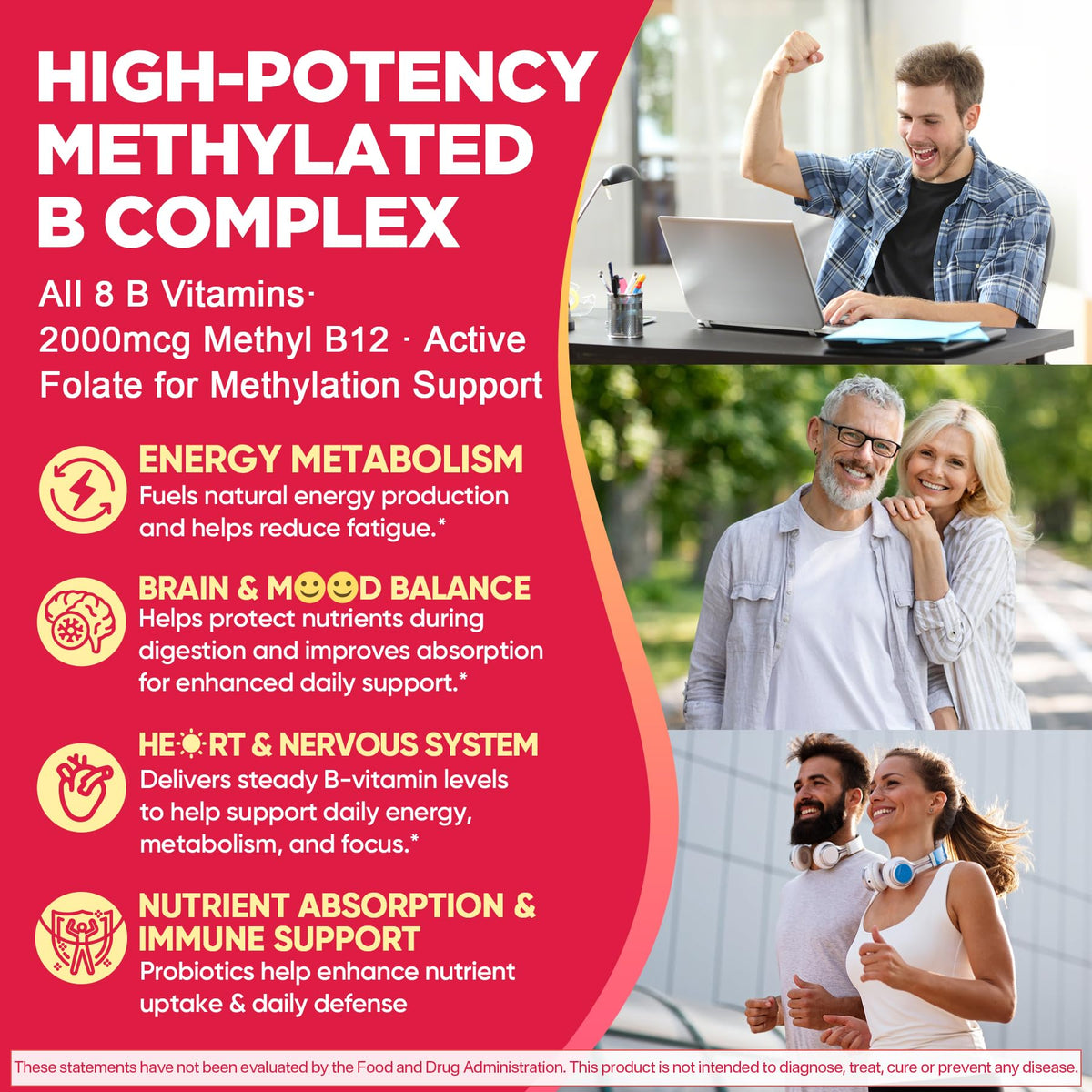Methylated Vitamin B Complex Gummies for Women & Men, High Dose 2000 mcg Methyl B12, Liposomal Super All B Vitamins Methylfolate, B1, B2, B3, B5, B6, B7, Vitamin C, - PrimeBioHealth - canada supplements