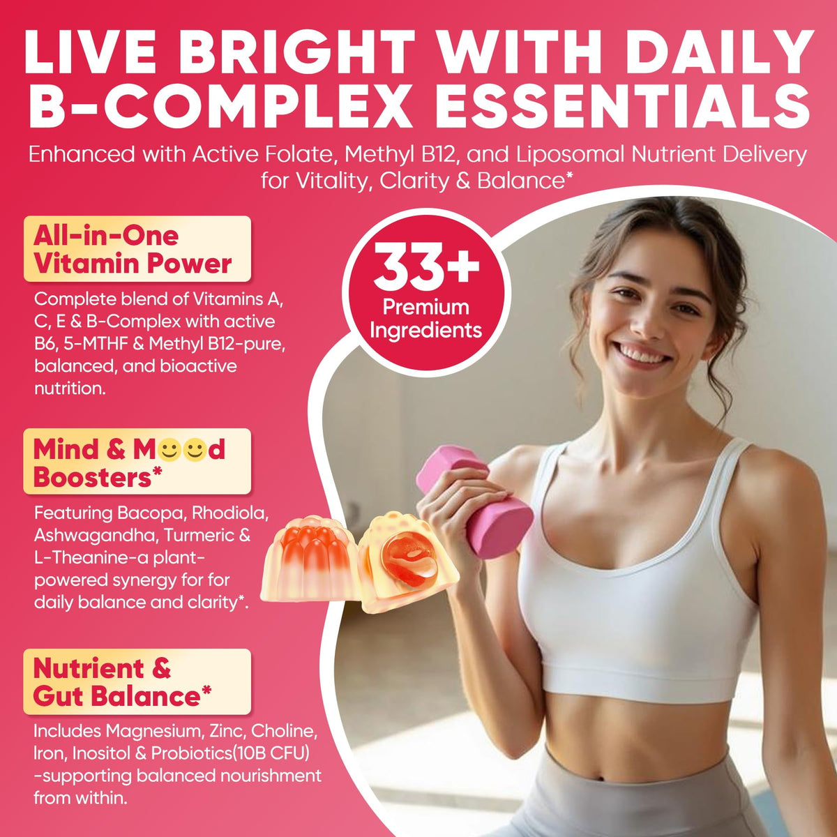 Methylated Vitamin B Complex Gummies for Women & Men, High Dose 2000 mcg Methyl B12, Liposomal Super All B Vitamins Methylfolate, B1, B2, B3, B5, B6, B7, Vitamin C, - PrimeBioHealth - canada supplements