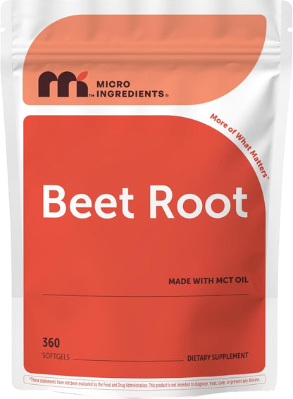 Micro Ingredients Beet Root Extract, 360 Softgels with MCT Oil | Natural Beet Root Source | Beetroot Supplements | Non-GMO - PrimeBioHealth - canada supplements