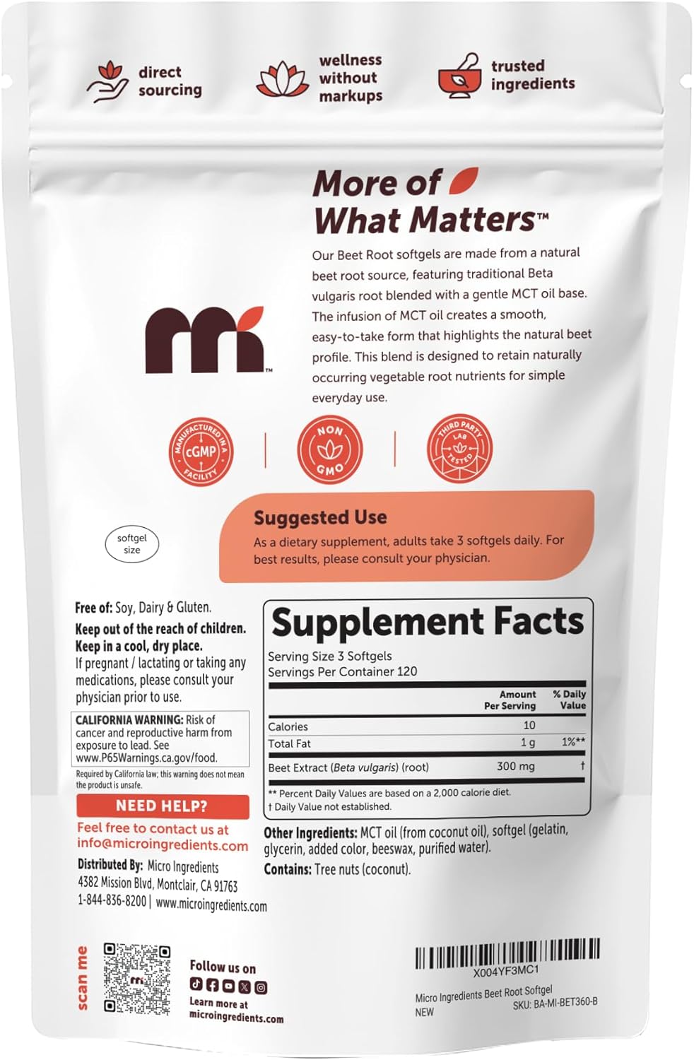 Micro Ingredients Beet Root Extract, 360 Softgels with MCT Oil | Natural Beet Root Source | Beetroot Supplements | Non-GMO - PrimeBioHealth - canada supplements