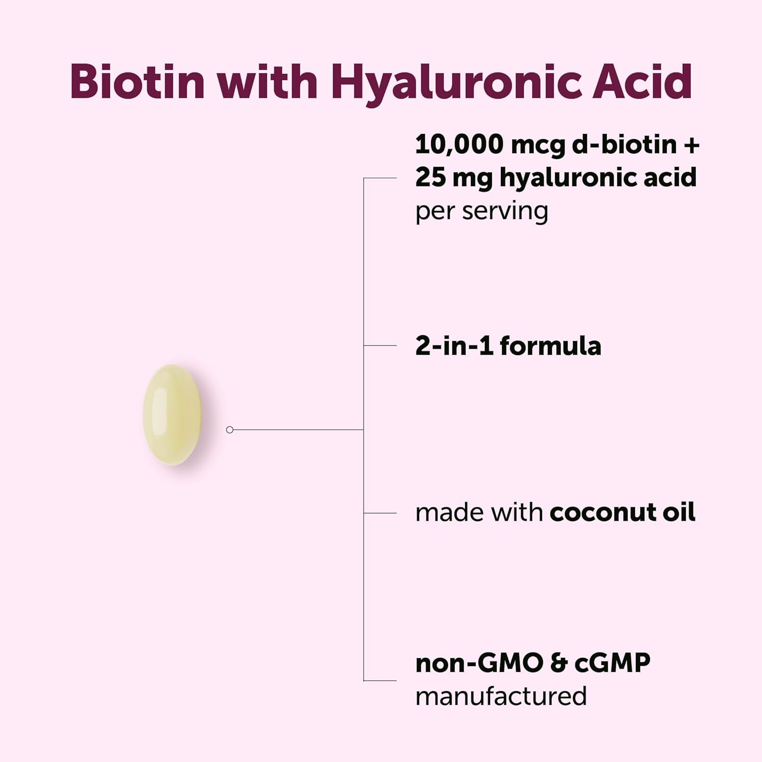 Micro Ingredients Biotin 10,000 mcg with Hyaluronic Acid 25 mg Per Serving | Made with Coconut Oil | 365 Softgels | 1 Per Day | One Year Supply | Non-GMO & Gluten Free - PrimeBioHealth - canada supplements