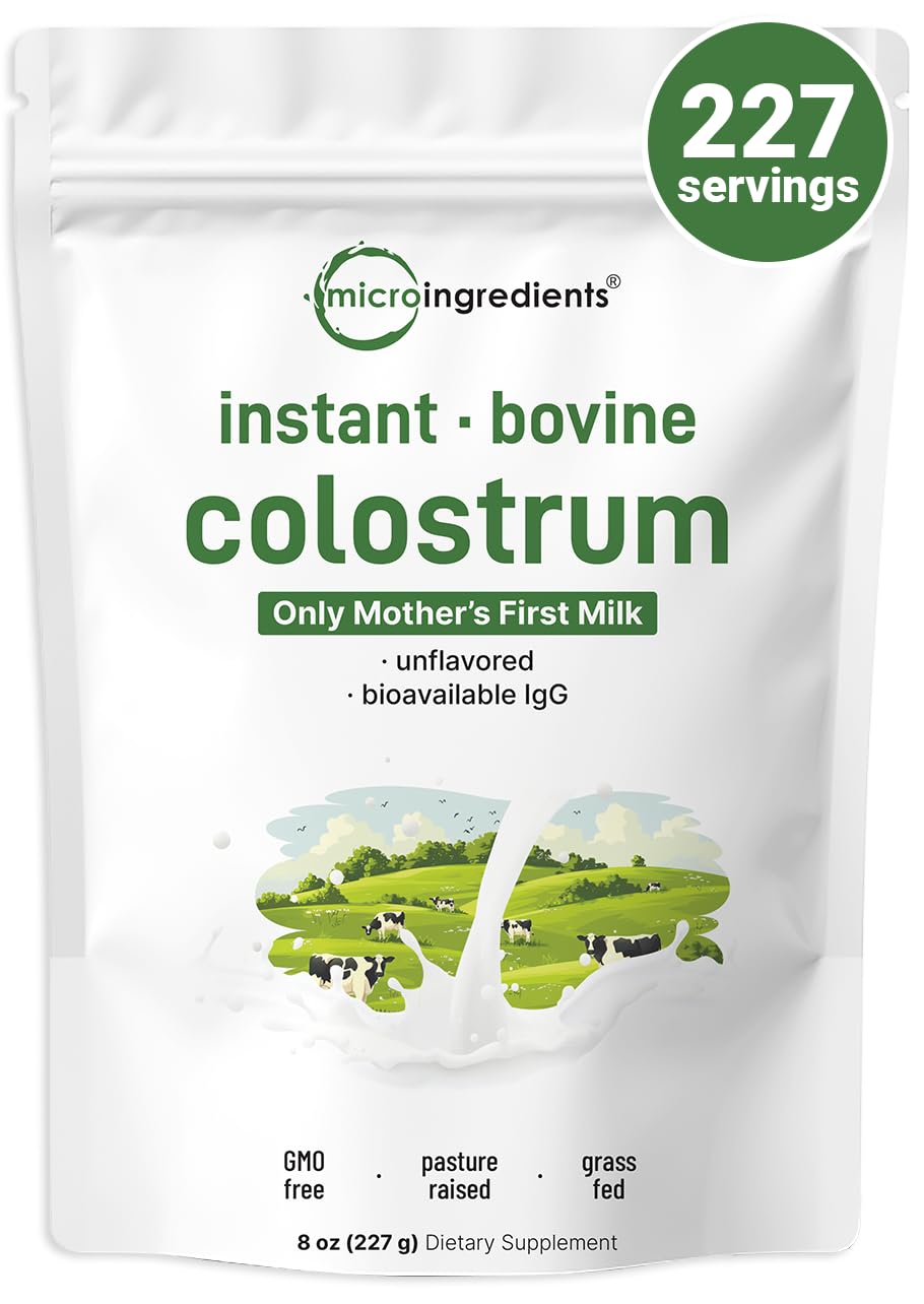 Micro Ingredients Bovine Colostrum Powder, 8 oz | Colostrum Supplement for Women & Men | Unflavored & Instant Dissolve | Non-GMO, Gluten-Free - PrimeBioHealth - canada supplements
