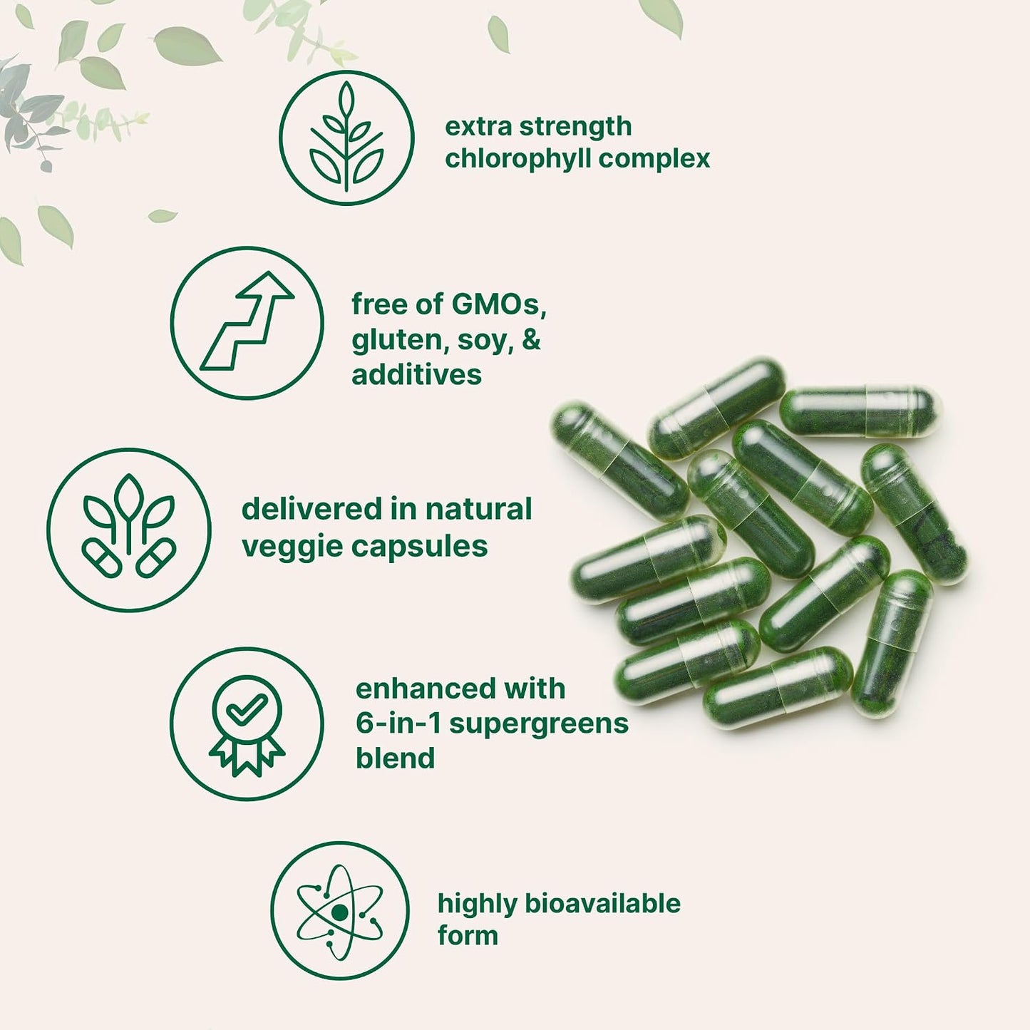 Micro Ingredients Chlorophyll Super Greens Complex | 240 Veggie Capsules with Parsley, Moringa, Spirulina, Chlorella, & More | Gluten-Free, No Additives - PrimeBioHealth - canada supplements
