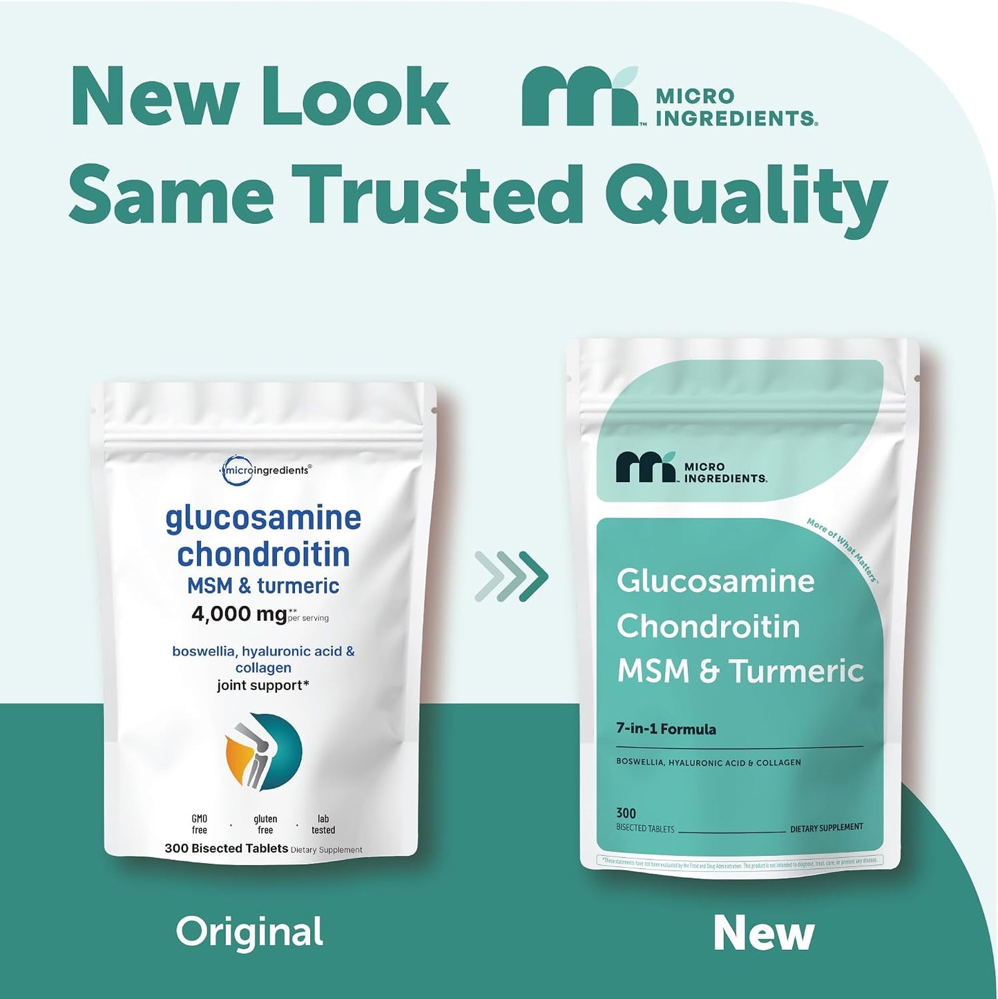 Micro Ingredients Glucosamine Chondroitin MSM and Turmeric Supplement, 300 Bisected Tablets | Joint Supplements for Men & Women* | 7-in-1 with Boswellia, Hyaluronic Acid, & Collagen Complex - PrimeBioHealth - canada supplements