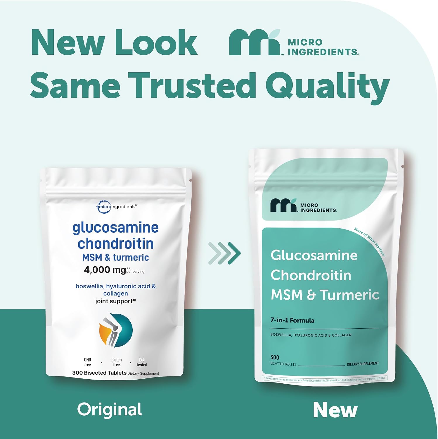 Micro Ingredients Glucosamine Chondroitin MSM and Turmeric Supplement, 300 Bisected Tablets | Joint Supplements for Men & Women* | 7-in-1 with Boswellia, Hyaluronic Acid, & Collagen Complex - PrimeBioHealth - canada supplements