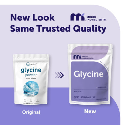 Micro Ingredients Glycine Powder, 1KG (2.2 Pounds), Glycine 1000mg Per Serving, Water Soluble and Product of USA - PrimeBioHealth - canada supplements