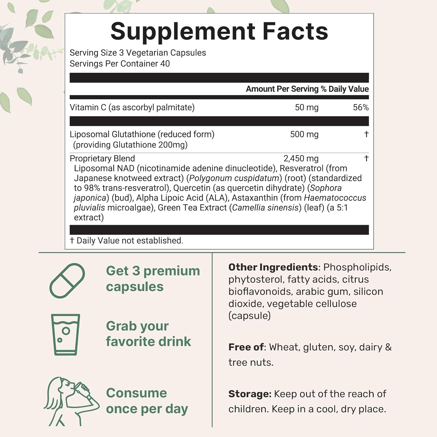Micro Ingredients Liposomal Reduced Glutathione Complex 3,000mg - 8‑in‑1 Advanced Glutathione Supplement with NAD, Resveratrol, Quercetin, Alpha Lipoic Acid & Vitamin C - 120 Vegetarian Caps - PrimeBioHealth - canada supplements