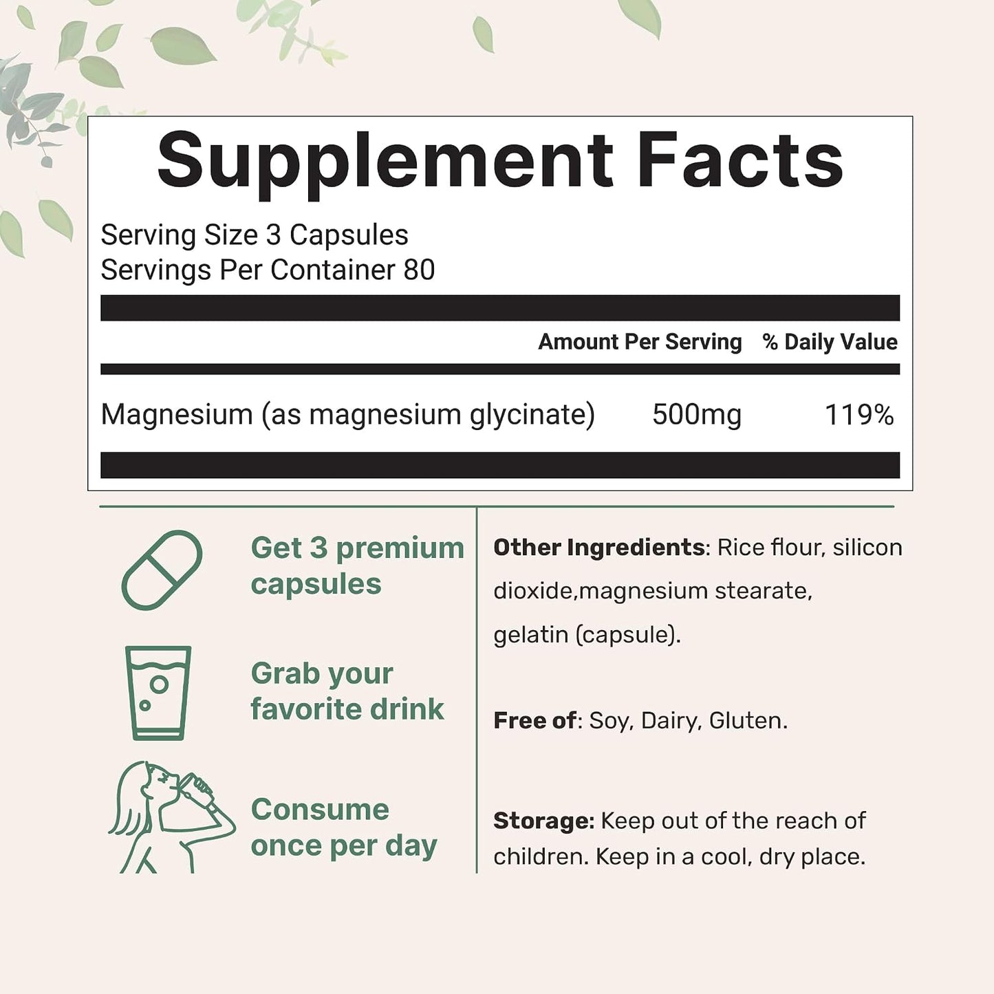 Micro Ingredients Magnesium Glycinate 500mg Per Serving, 240 Capsules | Potent Elemental Form, Chelated, High Absorption | Healthy Muscle, Bones, & Mood Support Supplement | Non-GMO - PrimeBioHealth - canada supplements