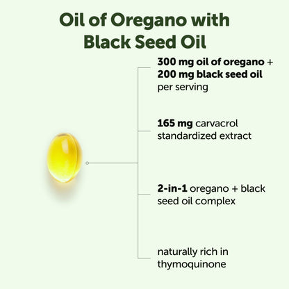 Micro Ingredients Oil of Oregano Softgels, 300 Count | 2 in 1 Formulated with Black Seed Oil | 4X Strength Carvacrol & Thymoquinone | Plant Based, Non-GMO - PrimeBioHealth - canada supplements