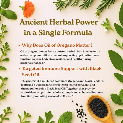 Micro Ingredients Oil of Oregano Softgels, 300 Count | 2 in 1 Formulated with Black Seed Oil | 4X Strength Carvacrol & Thymoquinone | Plant Based, Non-GMO - PrimeBioHealth - canada supplements