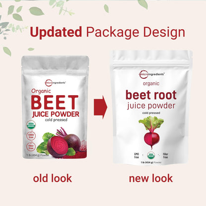 Micro Ingredients Organic Beet Root Juice Powder, 1 Pound | Cold Pressed, Water Soluble, High Concentrated Raw Beet Supplement | Superfood Drink Mix - PrimeBioHealth - canada supplements