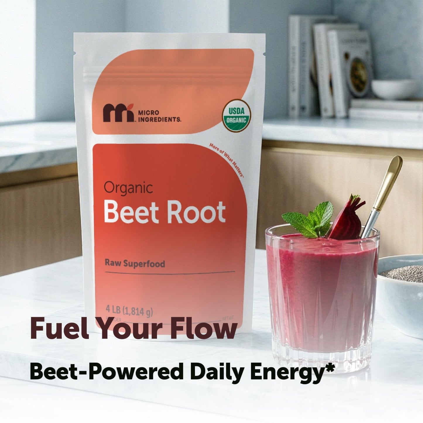 Micro Ingredients Organic Beet Root Powder, 4 Pounds | Cold Pressed, Water Soluble, High Concentrated Raw Beetroot Supplement | Natural Nitric Oxide Superfood Drink Mix - PrimeBioHealth - canada supplements