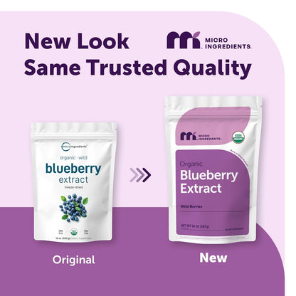 Micro Ingredients Organic Blueberry Extract Powder, 10oz | Natural Fruit Flavor | Freeze-Dried Wild Blueberries Source | No Sugar & Additives | Great for Drinks, Smoothie, & Beverages | Non-GMO & Vegan - PrimeBioHealth - canada supplements