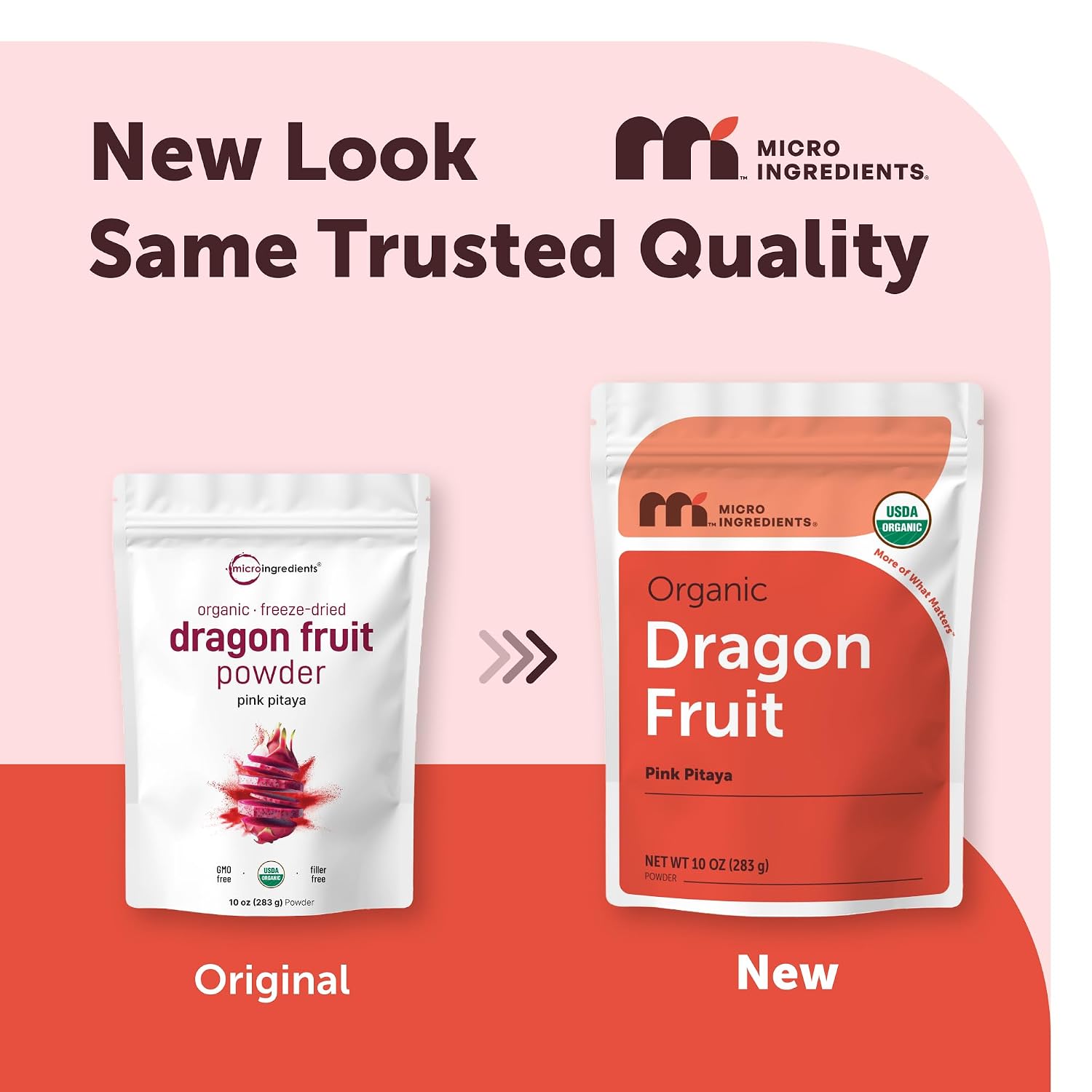 Micro Ingredients Organic Dragon Fruit Powder, 10oz | Natural Fruit Flavor | Freeze-Dried Pink Pitaya Source | No Sugar & Additives | Great for Drinks, Smoothie, & Beverages | Non-GMO & Vegan Friendly - PrimeBioHealth - canada supplements