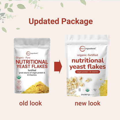 Micro Ingredients Organic Fortified Nutritional Yeast Flakes, 2lb (32oz) | Rich in Vegan Protein, B Vitamins, & Beta-Glucans | Keto Friendly, Dairy Free Cheese Substitute, Non-GMO, Gluten Free - PrimeBioHealth - canada supplements