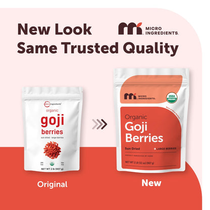 Micro Ingredients Organic Goji Berries 2lbs (32oz) | Large Whole Sun-Dried Berries | Raw Wolfberries | Natural Flavor for Trail Mix, Juice, & Tea | Sulfate Free, Vegan Friendly, Non-GMO - PrimeBioHealth - canada supplements