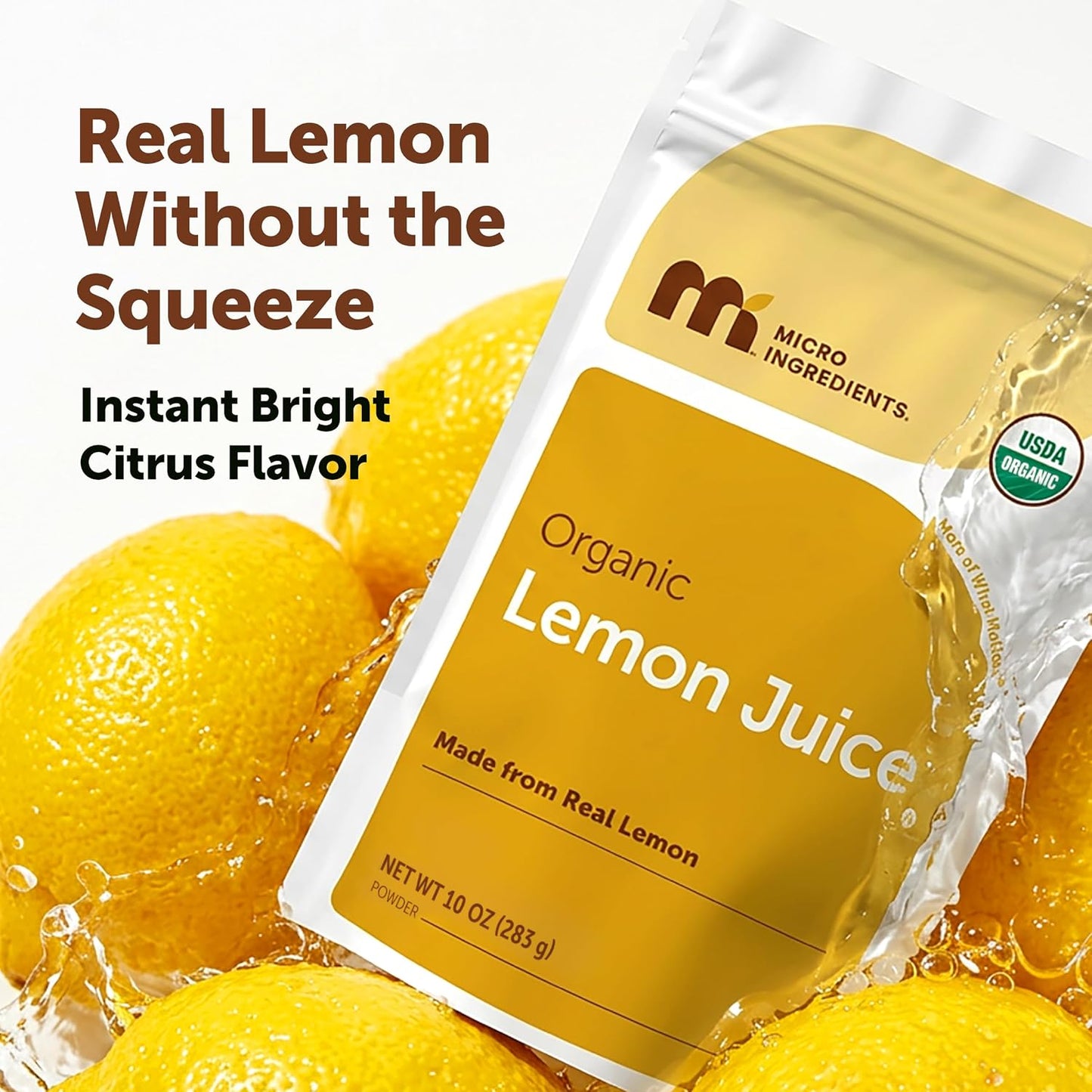 Micro Ingredients Organic Lemon Juice Powder, 10 Ounce | Natural Fruit Flavor | Made from Real Lemon | No Sugar & Additives | Great for Drinks, Smoothie & Beverages | Non-Gmo & Vegan Friendly - PrimeBioHealth - canada supplements