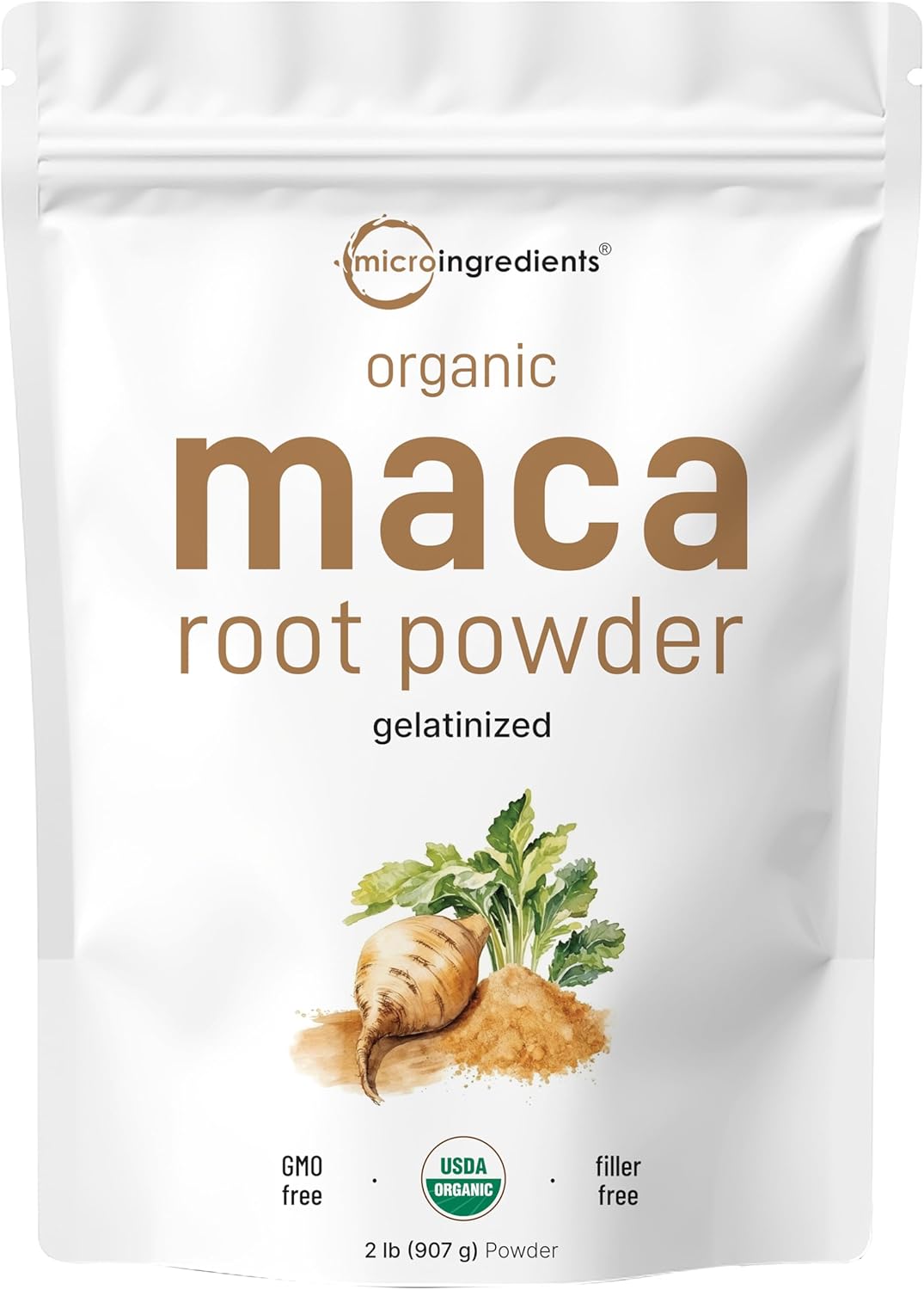 Micro Ingredients Organic Maca Root Powder, 2 Pound, Gelatinized for Better Absorption, Rich in Antioxidants, No GMOs, Vegan Friendly and Peru Origin - PrimeBioHealth - canada supplements