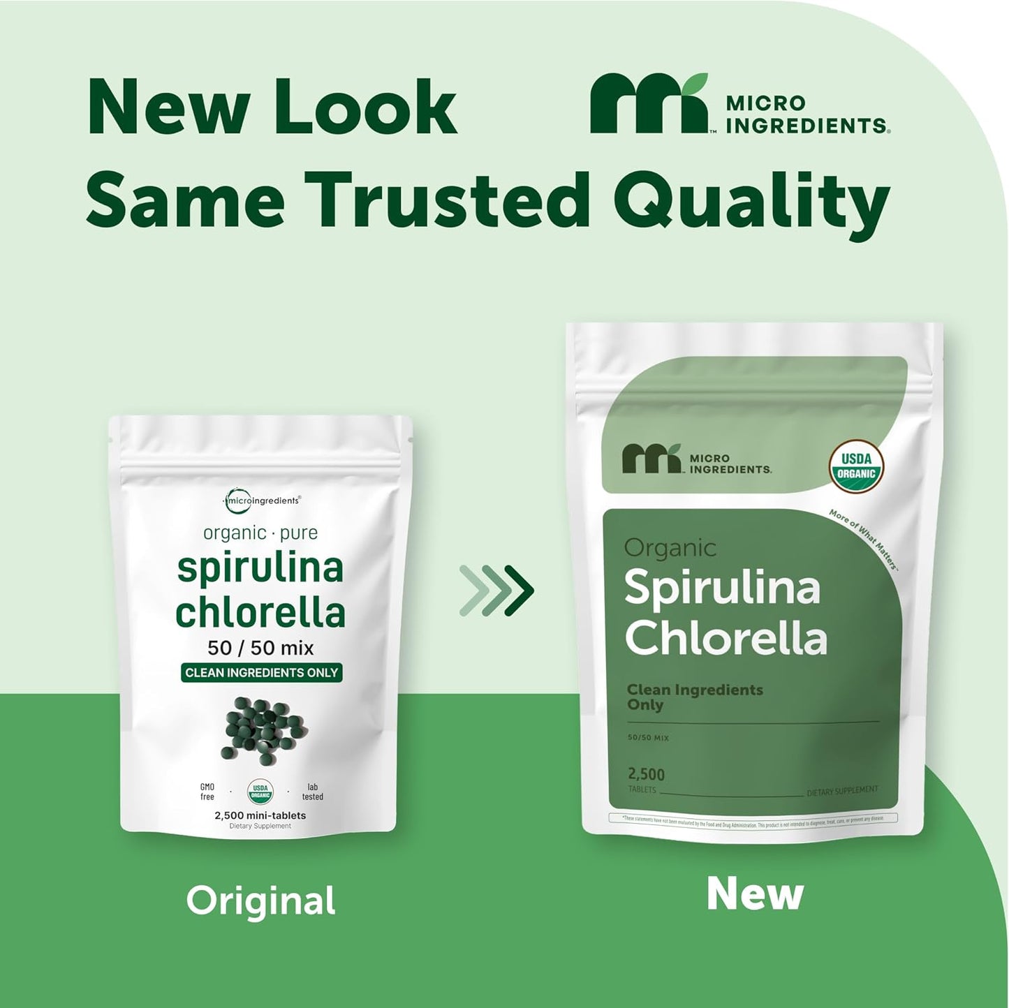 Micro Ingredients Organic Spirulina Chlorella Mini Tablets, 2,500 Tablets (8 Month Supply) | 50/50 Algae Blend | No Fillers, Non-GMO - PrimeBioHealth - canada supplements