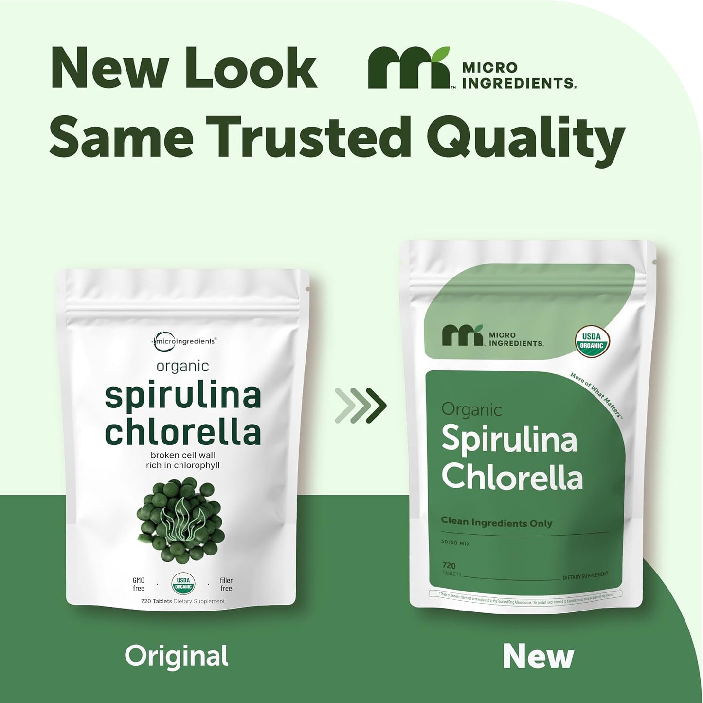 Micro Ingredients Organic Spirulina Chlorella Tablets, 720 Count | 4 Month Supply | 50/50 Algae Blend | Broken Cell Wall | Non-GMO, Filler Free - PrimeBioHealth - canada supplements