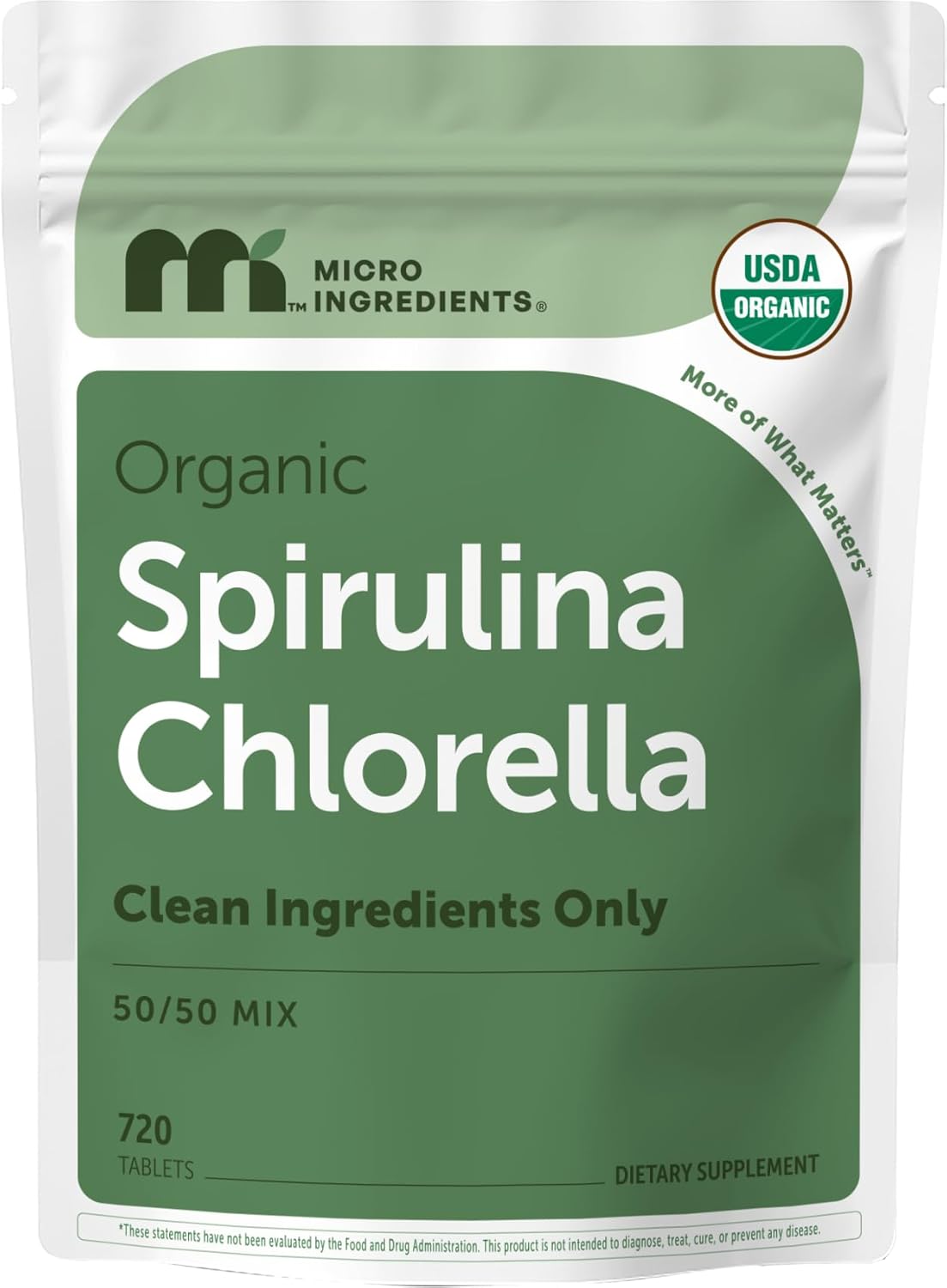 Micro Ingredients Organic Spirulina Chlorella Tablets, 720 Count | 4 Month Supply | 50/50 Algae Blend | Broken Cell Wall | Non-GMO, Filler Free - PrimeBioHealth - canada supplements