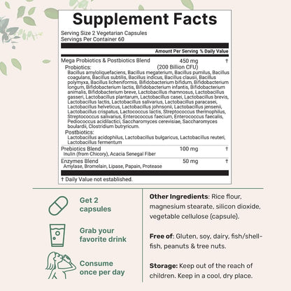 Micro Ingredients Probiotics 200 Billion CFU, 120 Veggie Capsules | Mega Probiotics for Men & Women | 40 Strains with Prebiotics, Postbiotics & Digestive Enzymes | Gut, Immune & Digestive Health - PrimeBioHealth - canada supplements