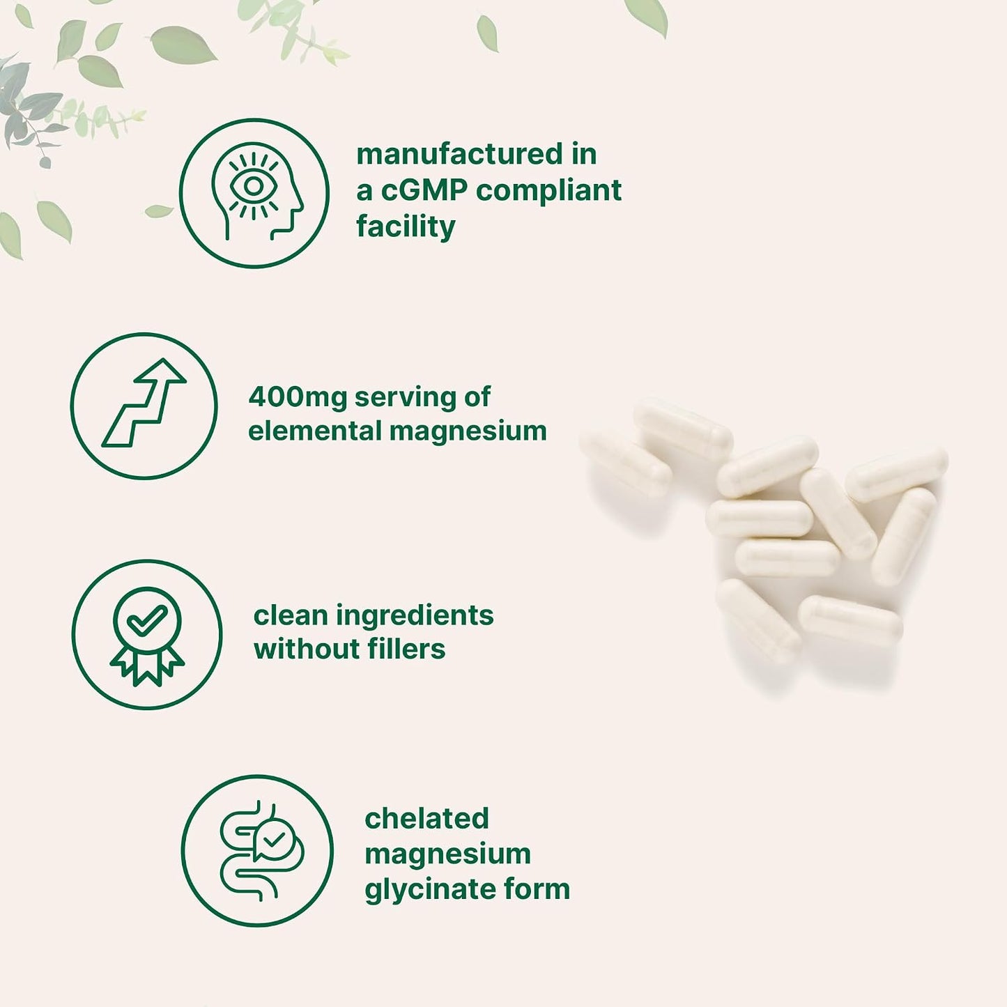Micro Ingredients Pure Magnesium Glycinate 400mg Per Serving, 240 Capsules | Chelated Mineral Supplements with Elemental Form | Non-GMO, Filler Free - PrimeBioHealth - canada supplements