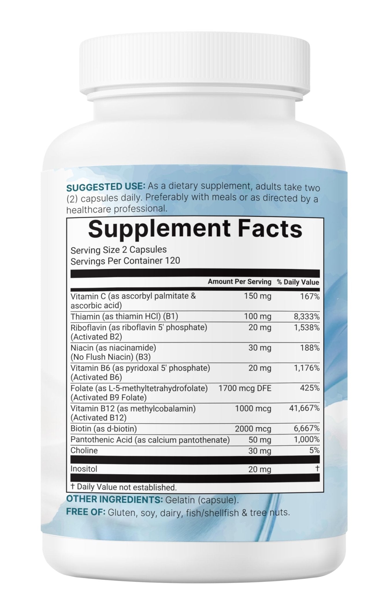 Micro Ingredients Pure Methylated B Complex, 240 Capsules | 11-in-1 Formula with Methylfolate, B12, Thiamin, Inositol, Choline, & Fat Soluble Vitamin C | Clean Ingredients Without Fillers | Non-GMO - PrimeBioHealth - canada supplements