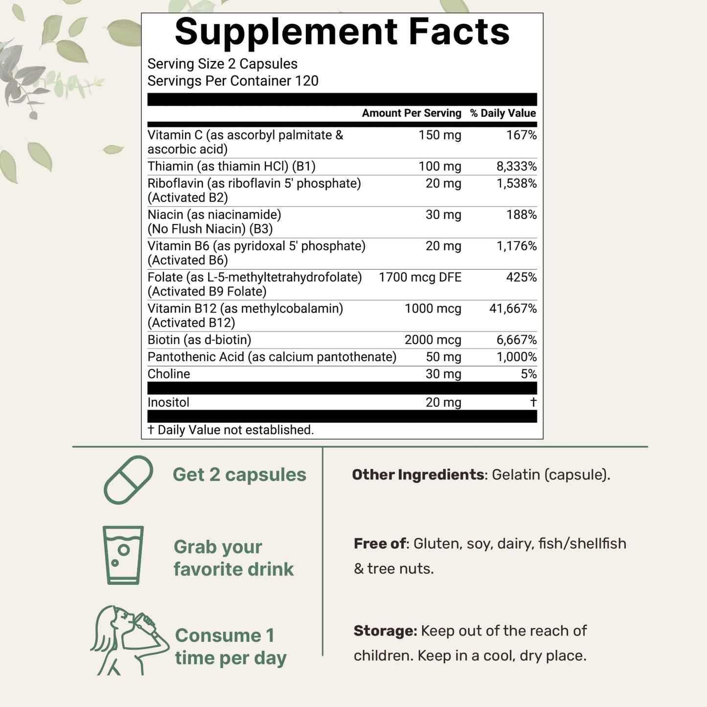 Micro Ingredients Pure Methylated B Complex, 240 Capsules | 11-in-1 Formula with Methylfolate, B12, Thiamin, Inositol, Choline, & Fat Soluble Vitamin C | Clean Ingredients Without Fillers | Non-GMO - PrimeBioHealth - canada supplements