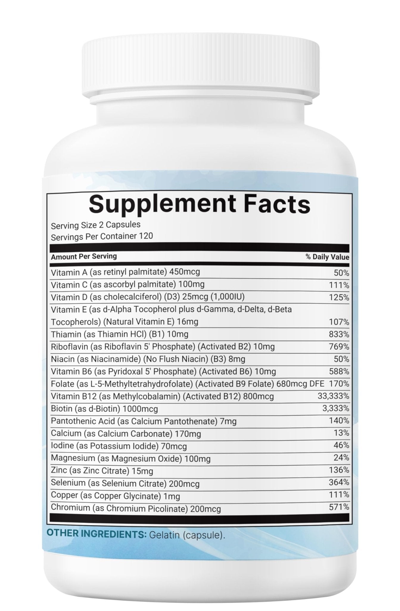 Micro Ingredients Pure Methylated Multivitamin, 240 Capsules | 19-in-1 Formula with Vitamins C, D, B12, Folate, Magnesium, Zinc & More | Filler Free, Non-GMO - PrimeBioHealth - canada supplements