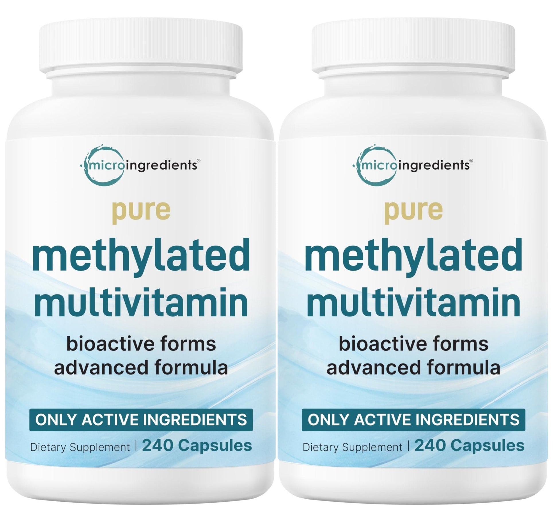 Micro Ingredients Pure Methylated Multivitamin, 240 Capsules | 19-in-1 Formula with Vitamins C, D, B12, Folate, Magnesium, Zinc & More | Filler Free, Non-GMO - PrimeBioHealth - canada supplements