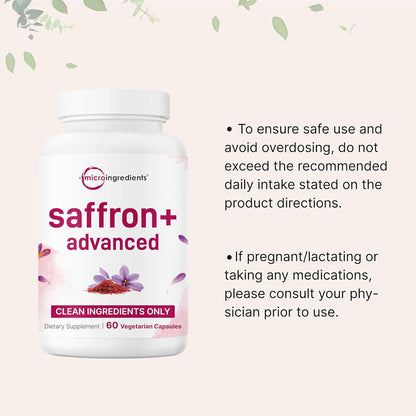 Micro Ingredients Saffron+ Advanced Supplements, 60 Veggie Capsules – 10-in-1 with Saffron Extract, High Absorption Fat-Soluble Vitamin C, Magnesium, Turmeric & KSM-66 Ashwagandha – Filler Free - PrimeBioHealth - canada supplements