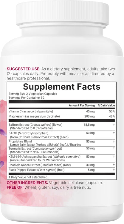 Micro Ingredients Saffron+ Advanced Supplements, 60 Veggie Capsules – 10-in-1 with Saffron Extract, High Absorption Fat-Soluble Vitamin C, Magnesium, Turmeric & KSM-66 Ashwagandha – Filler Free - PrimeBioHealth - canada supplements